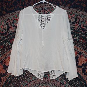 Flowy White Lace Shirt/Blouse (Aero)